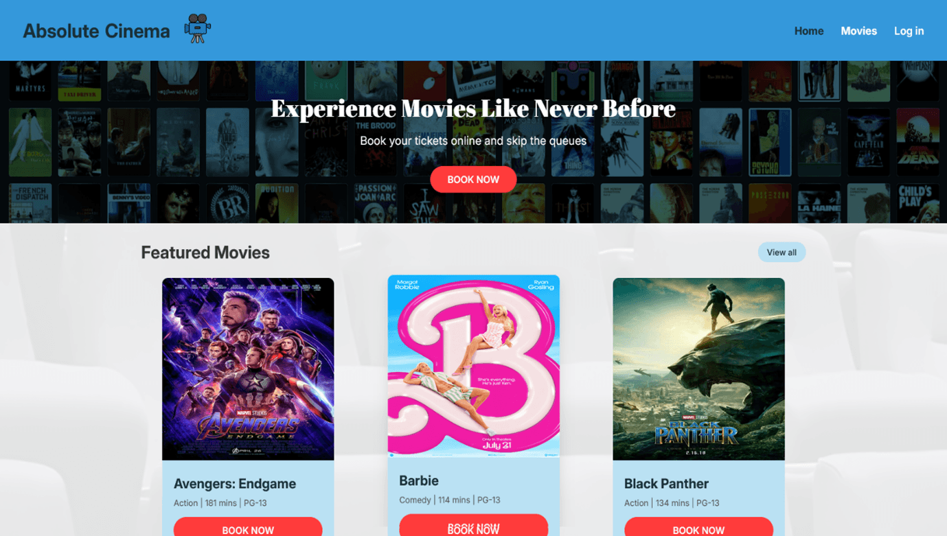 Absolute Cinema: Cinema Ticketing Website