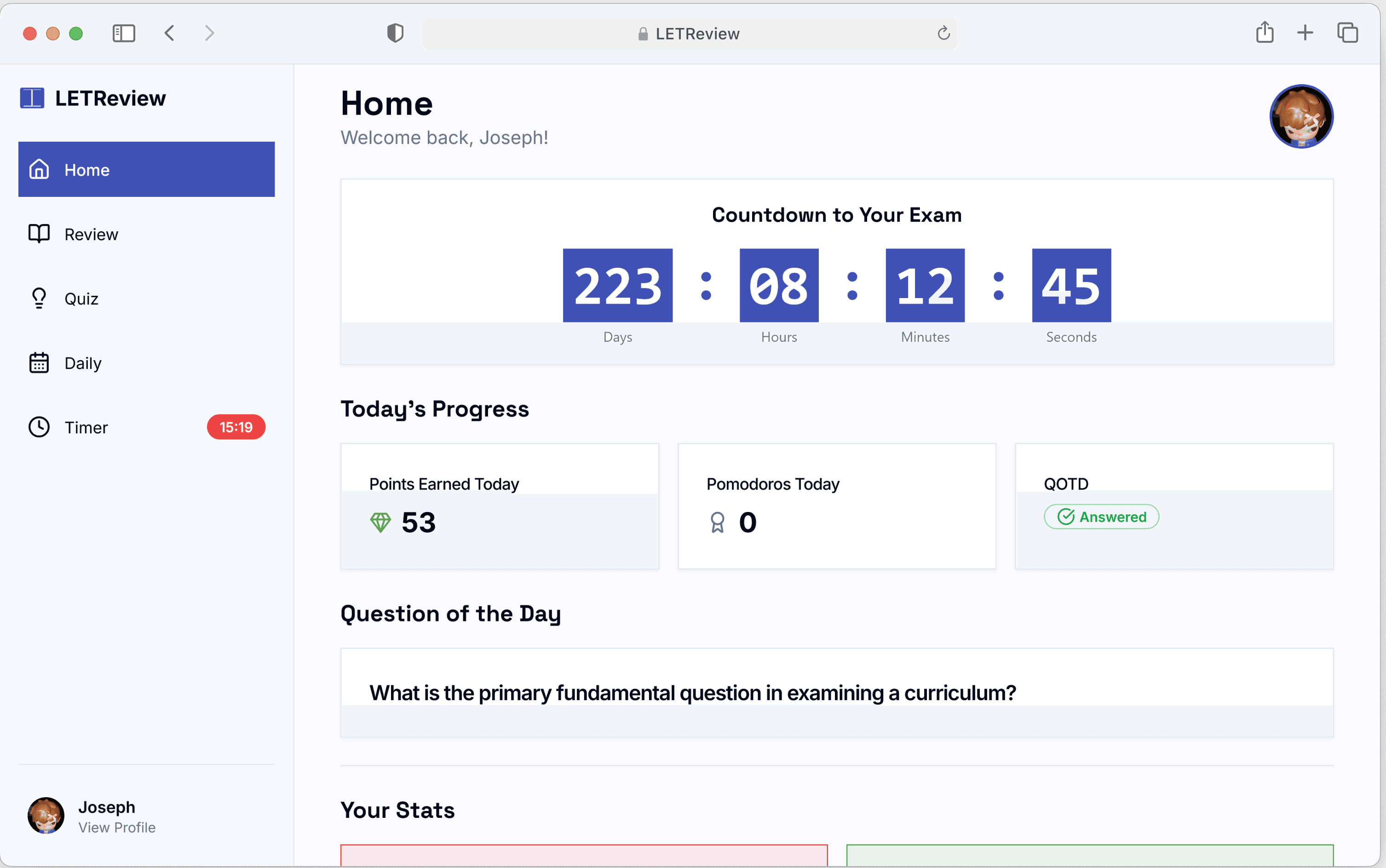 Web App: LET Reviewer